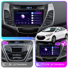 Штатная магнитола Lesko Hyundai Elantra V MD Рестайлинг 2013-2016 9" 2/32Gb Wi-Fi GPS Base Білгород-Дністровський