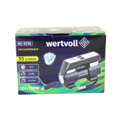 Компрессор автомобильный Wertvoll GM 12 V 150 PSI 8 A 100 Вт 35 л/мин (AC-2135) Королёво
