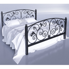 Двоспальне ліжко Магнолія Tenero металеве з узголів'ям і зношевим прикрашеними ажурними візерунками 180х190 Киев