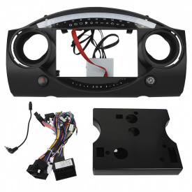 Штатный комплект переходная рамка 9" Lesko BMW Mini Hatch R50 2000-2006 + адаптер питания (0000)