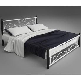 Двоспальне ліжко Нарцис Tenero металеве на дерев'яних ніжках для дому номерів готелів хотел 180х200