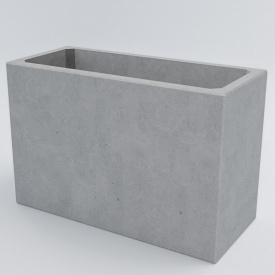 Цветочник бетонный Кадис L 53x80x35 см, уличный садовый Футеровка крошкой