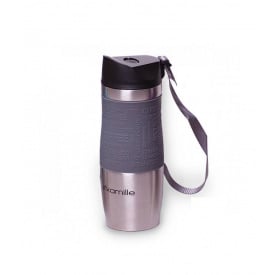 Термокухоль Kamille 380 мл з нержавіючої сталі Срібляста / Сіра КМ-2052