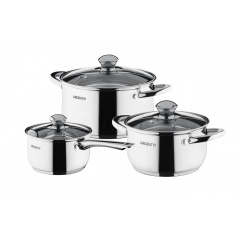 Набір каструль із нержавіючої сталі Ardesto Gemini Gourmet Varese AR1906PS 1.6/2.5/3.4 л iz16601 Тернопіль