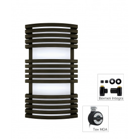 Рушникосушка комбінована Terma Kioto 870x480 Black mat (9005 mat) тен MOA + вентиль Integra Black mat