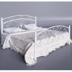 Двоспальне ліжко Дармера Tenero металеве з високим візерунковим наголов'ям і виношям для спальні 180х190 Лозовая