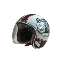 Мотошолом відкритий Beon B-108A ABS Super Sport XXL Shiny Cream-Red (298675) Житомир