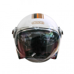 Мотошолом відкритий Beon B-108A ABS 203 XXL Shiny Cream-Orange (298681) Одеса