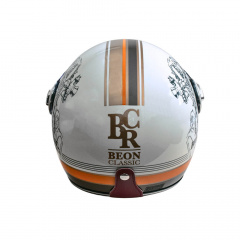 Мотошолом відкритий Beon B-108A ABS 203 XXL Shiny Cream-Orange (298681) Одеса