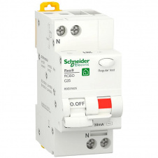 Дифференциальный автомат Schneider Electric Resi9 RCBO 25A C 1P+N 30mA АС 6kA (R9D25625)