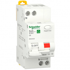Дифференциальный автомат Schneider Electric Resi9 RCBO 6A C 1P+N 30mA А 6kA (R9D55606)