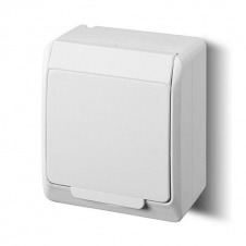 Розетка с крышкой Elektro-Plast Hermes IP44 c з/к 16А белая (0324-02)