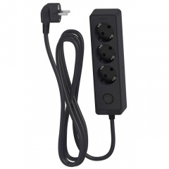 Трехместный удлинитель Schneider Electric ST9431B (1,5м) черный Винница