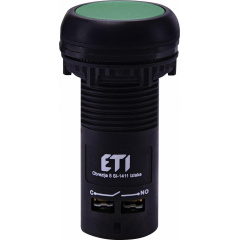 Моноблочная утопленная кнопка ETI 004771471 ECF-11-G (1NO+1NC зеленая) Житомир