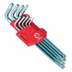 Набор Г-образных ключей TORX с отверстием 9 шт, Т10-Т50, Cr-V, Big INTERTOOL HT-0606 Черновцы