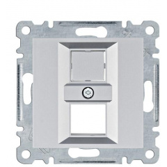 Двойная панель Hager WL2322 Lumina для RJ12/RJ45 (серебристая) Виноградов