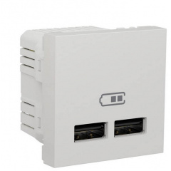Двойная USB розетка Schneider Electric NU341818 2.1А 2М (белая) Фастів