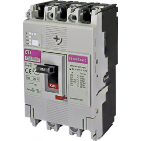 Автоматический выключатель ETI 004671802 EB2S 160/3LF 20А 3P (16kA фиксированные настройки)