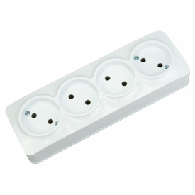 Розетка четверна із заземленням Horoz Electric POWER MAX-4Е біла (104-008-0004-010)