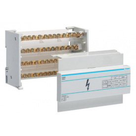 Блок разветвительный Hager 125A (вход 1х35мм2; выход 1х25мм2+10х16мм2)