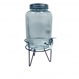 Лимонадник скляний S&T 9036-2 з металевою кришкою на підставці 3,8 л (23659)
