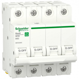 Автоматический выключатель Schneider Electric RESI9 6кА 4P 63A B (R9F02463)