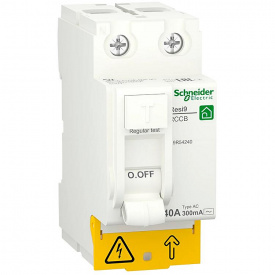 Дифференциальное реле Schneider Electric Resi9 40A 2P 300mA АС (R9R54240)