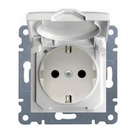 Розетка с крышкой, WL1150 Lumina-2, белая, Hager