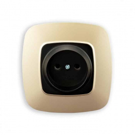 Розетка одинарная Horoz Electric ELA без заземления черный-золото (112-007-0005-040)