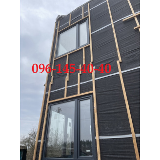 Скління будинку вікнами з алюмінію з фарбуванням від заводу-виробника в Києві