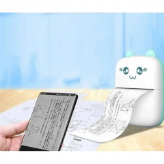 Міні принтер для фото портативний Cat Ears 8499 White/Blue CNV Виноградів