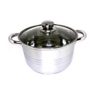 Каструля з нержавіючої сталі 8,2 л зі скляною кришкою A-Plus 2170
