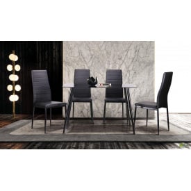 Стіл обідній скляний стіл Умберто кухонні стільці Сицилія чорні