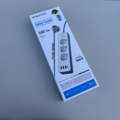 Мережевий подовжувач Borofone BAC9 16650 на 3 розетки 3 USB-А та 1 USB-C порт 2 м Білий (23757) Київ