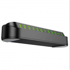 Автотабличка с номером телефона на панель автомобиля hoco. DPH02 Black