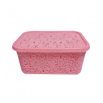 Кошик для зберігання побутових речей Elif Plastik Ажур 6 л Рожевий (14405)