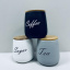 Набір керамічних банок з бамбуковими кришками BonaDi 304-034 Sugar/Tea/Coffee 3 шт 11,5х11,5х13 см 1 л Різнокольоровий (23523) Черкаси