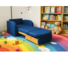 Диван-кресло мягкий раскладной Tobi Sho Дрим рогожка Bahama Синий/30, 1140х850х730 мм