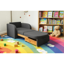 Диван-кресло мягкий раскладной Tobi Sho Дрим рогожка Bahama Темно-серый/32, 1140х850х730 мм