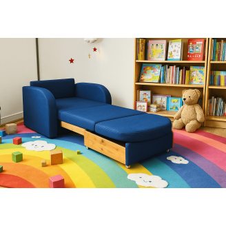 Диван-кресло мягкий раскладной Tobi Sho Дрим рогожка Bahama Синий/30, 1140х850х730 мм