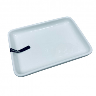 Блюдо порцелянове прямокутне Ardesto AR3729 20х14,5х2,5 см Білий (23545)