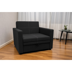 Диван-кресло мягкий раскладной Tobi Sho Максиан рогожка Bahama Антрацит/42, 1140х850х830 мм