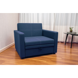 Диван-кресло мягкий раскладной Tobi Sho Максиан рогожка Bahama Синий/30, 1140х850х830 мм