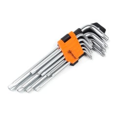 Набор шестигранных TORX ключей Polax Г-образных удлиненных 9 предметов Т10-Т50 Cr-V (25-008) Володарск-Волынский
