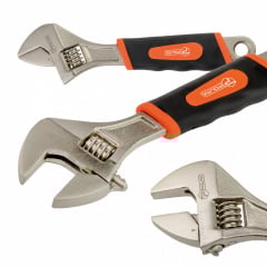 Ключ розвідний Polax з прогумованою рукояткою 200 мм (25-018) Енергодар