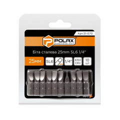 Біта сталева Polax 25 мм SL6 1/4 ,10 шт (51-070) Кропивницький