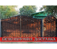 Кованые ворота из профнастила