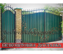 Кованые ворота из профнастила