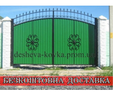 Ворота из ковкой и профнастилом
