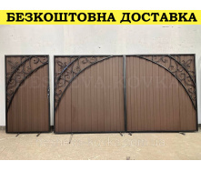 Кованые ворота из профнастила